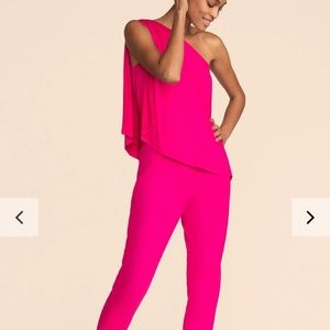 Trina Turk Pink One-Shoulder Jumpsuit Small